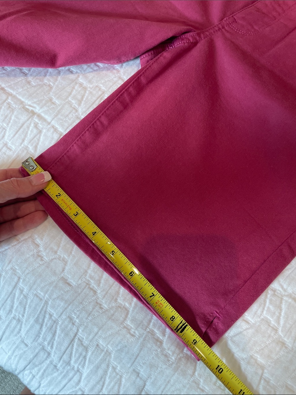 NYDJ Ella Raspberry Pink Stretch Denim Bermuda Shorts w LiftxTuck Technology - Picture 11 of 11